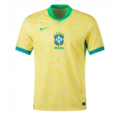 Moški Nogometni dresi Brazilija Domači Copa America 2024 Kratek Rokav Moški Nogometni dresi Brazilija Domači Copa America 2024 Kratek Rokav